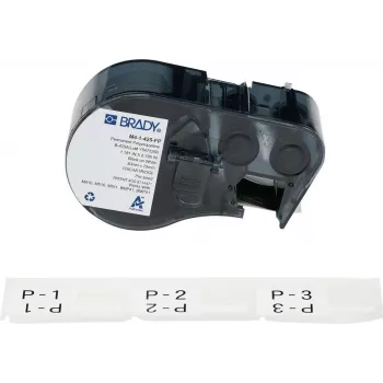 Etiquetas Brady M4-1-425-FP P-Flag de polipropileno mate, brancas, 29,97 x 20,02 mm, acrílico permanente, 120 etiquetas (177005)