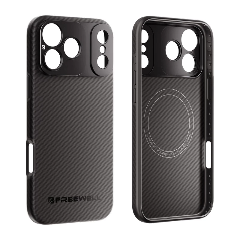 Capa Freewell Sherpa Series para iPhone 17 Pro com suporte de objetiva de rosca de 17mm - preta
