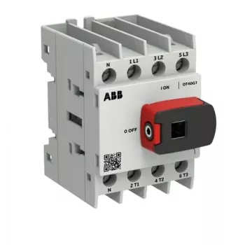 Interruptor seccionador de carga ABB OTOT40G1-4BSN1Plus 40A 4 polos, acionamento frontal, montagem em calha DIN