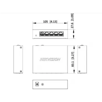 Switch de secretária Hikvision DS-3E0505-O 5 portas Gigabit