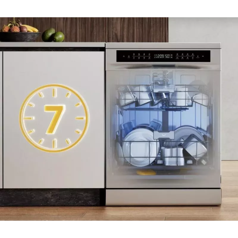 Máquina de lavar loiça de encastre Dreame DZ401 Pro 15 conjuntos de louça, classe energética C, aço inoxidável, Wi-Fi