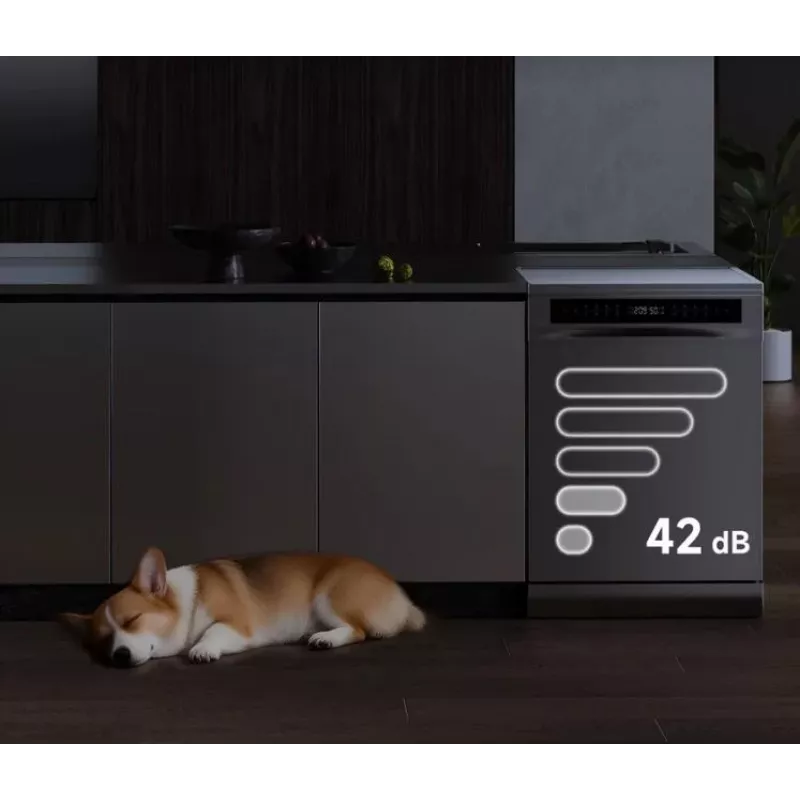 Máquina de lavar loiça de encastre Dreame DZ401 Pro 15 conjuntos de louça, classe energética C, aço inoxidável, Wi-Fi