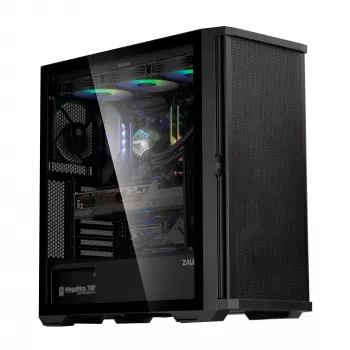 Caixa Zalman Z10 ATX Mid-Tower, preta, vidro temperado, 4 ventoinhas ARGB