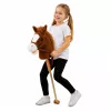 Cavalo de pau LEAN TOYS com sons de galope e relincho, Castanho, 100 cm