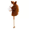 Cavalo de pau LEAN TOYS com sons de galope e relincho, Castanho, 100 cm