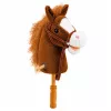 Cavalo de pau LEAN TOYS com sons de galope e relincho, Castanho, 100 cm