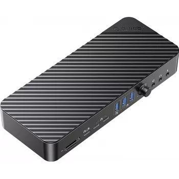 ORICO DKA22-V1-EU-BK-EP docking station USB-C 10Gbps DisplayLink com 4x ecrãs 4K@60Hz e 60W Power Delivery