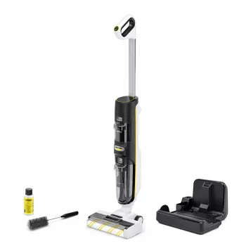 Kärcher FCV 4 DRY limpa-pavimentos duros elétrico com fio e função de autolimpeza, 450 W, depósito de água limpa 400 ml, rolo de microfibra, preto
