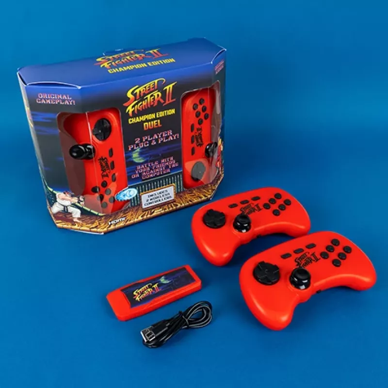 FIZZ CREATIONS Street Fighter II Duel consola retro arcade com 621 jogos, HDMI/AV, 2 comandos