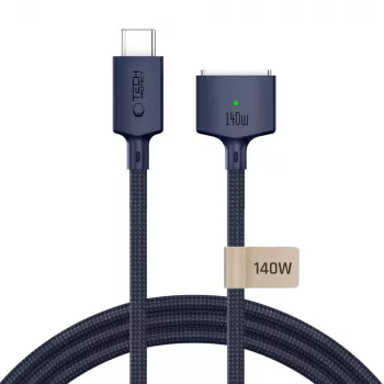 Cabo magnético para MacBook TECH-PROTECT MMC01 Ultraboost USB-C para MagSafe 3 140W 300cm azul meia-noite