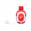 Auscultadores gaming com fios HAV H2002d com drivers de 50 mm, LED RGB, microfone com isolamento de ruído, branco/vermelho
