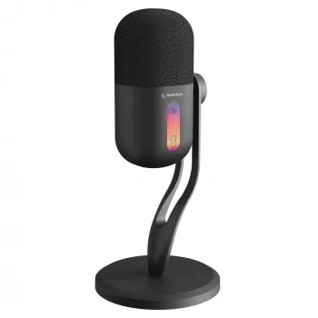 Microfone condensador gaming Rampage ARPEJ com braço articulado, RGB, preto