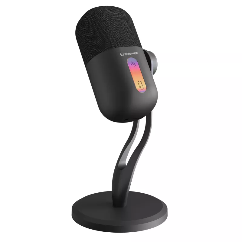 Rampage ARPEJ microfone de condensador gaming com braço articulado, RGB, preto