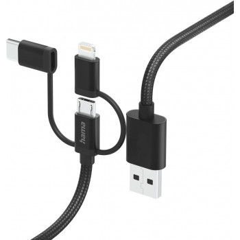 Hama 00201536, 1,5 m, USB A, USB C, USB 2.0, 480 Mbit/s, preto