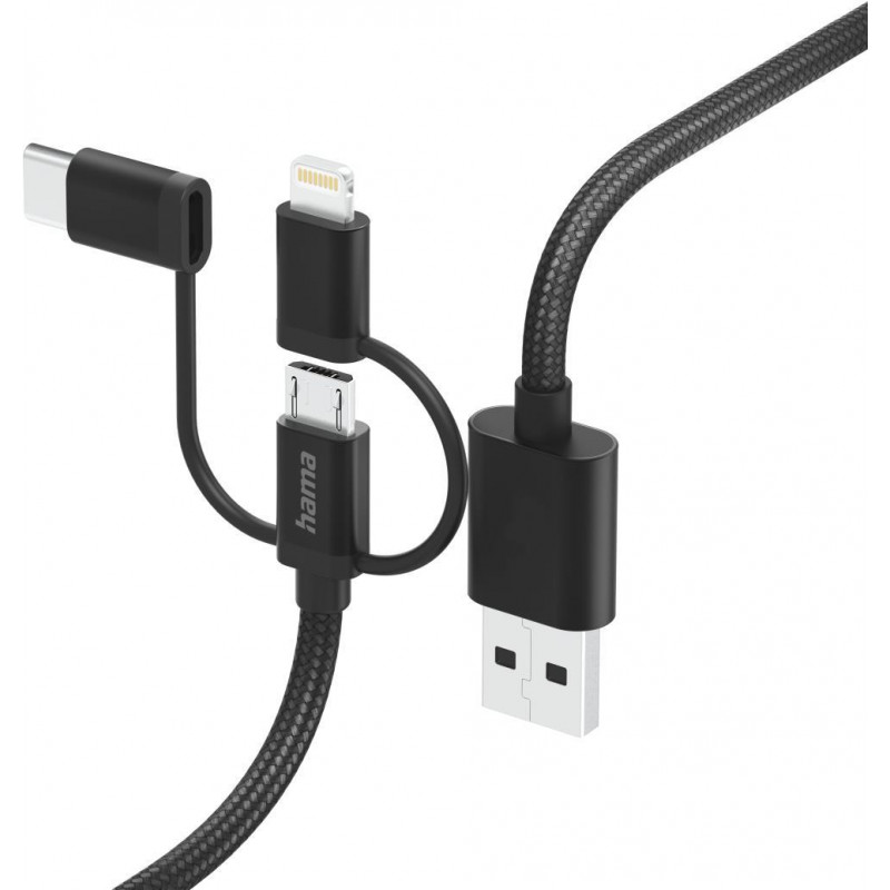 Hama 00201536, 1,5 m, USB A, USB C, USB 2.0, 480 Mbit/s, preto