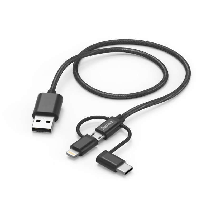 Hama 00201536, 1,5 m, USB A, USB C, USB 2.0, 480 Mbit/s, preto
