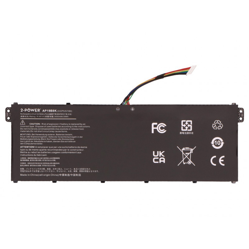 2-power Bateria principal - Bateria - 3.400 mAh (2P-AP19B8K)