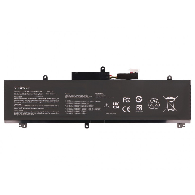 2-power Bateria principal Pack Asus GA502DU - bateria - 64 mAh (2P-C41N1837)