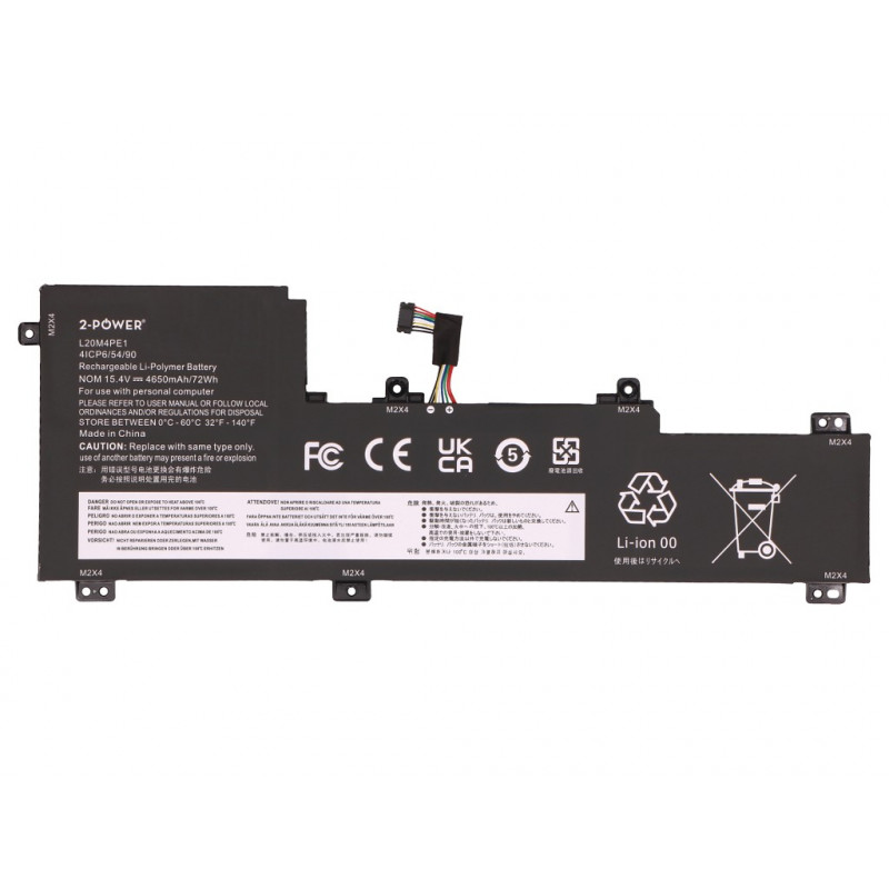 2-power Bateria principal Pack Lenovo Yoga Slim 7 Pro 16ACH6 82QQ - Bateria - 72 mAh (2P-L20C4PE1)
