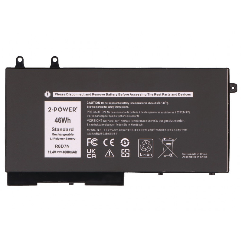 2-power Dell Latitude 5400 Bateria principal - Bateria - 46 mAh (2P-R8D7N)