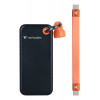 Verbatim 32418 Pocket SSD, 256 GB, USB Type-C, USB 3.2 Gen 2, 1000 MB/s, preto/laranja