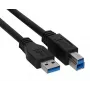 Kindermann 5773000012 - 2 m - USB A - USB B - USB 3.2 Gen 1 (3.1 Gen 1) - ficha/ficha - preto