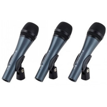 SENNHEISER 3ER-PACK E835, CONJUNTO DE MICROFONES COM 3X E835, MICROFONE VOCAL, DINÂMICO, CARDIOIDE, INCLUI SUPORTES DE MICROFONE E SACOS