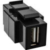 Módulo encaixável InLine USB 2.0 - conector fêmea USB A/ conector fêmea B - caixa preta