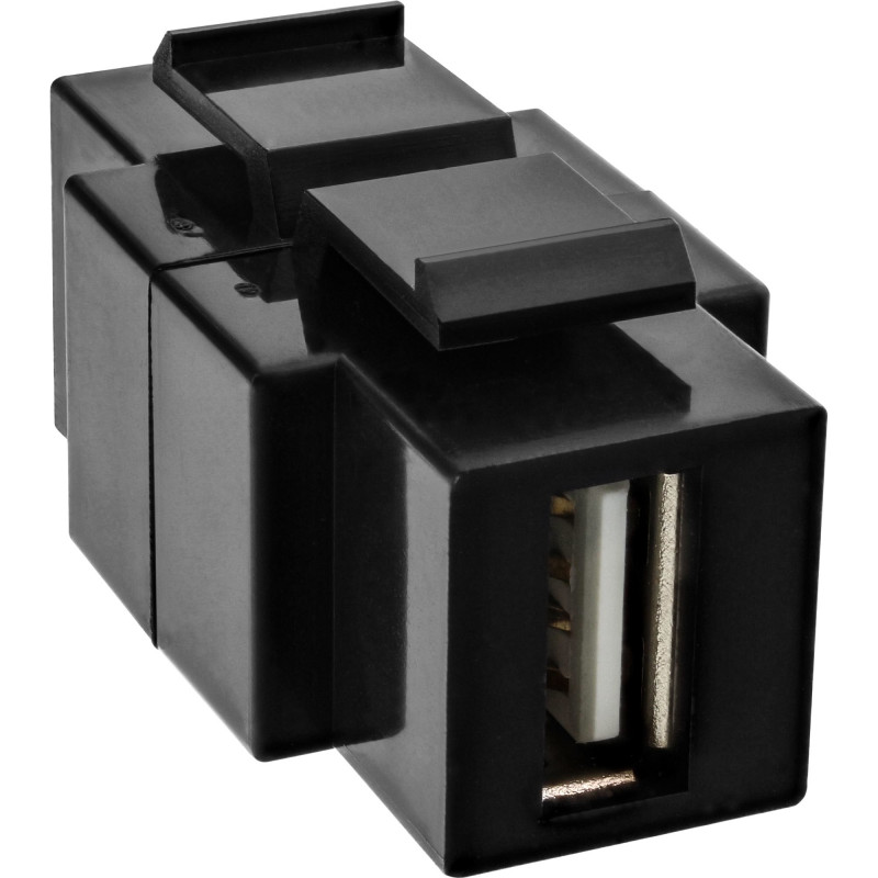 Módulo encaixável InLine USB 2.0 - conector fêmea USB A/ conector fêmea B - caixa preta