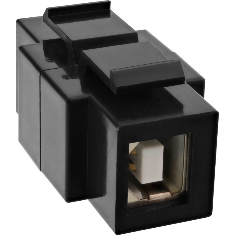 Módulo encaixável InLine USB 2.0 - conector fêmea USB A/ conector fêmea B - caixa preta