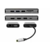 ALLNET PSUC0216 - USB 3.2 Gen 1 (3.1 Gen 1) Type-C - 3,5 mm - HDMI - RJ-45 - USB 2.0 - USB 3.2 Gen 1 (3.1 Gen 1) Type-A - USB 3.2 Gen 1 (3.1 Gen 1) Type-C - VGA - 3840 x 2160 píxeis - MicroSD (TransFlash) - SD - Cinzento - 100 W