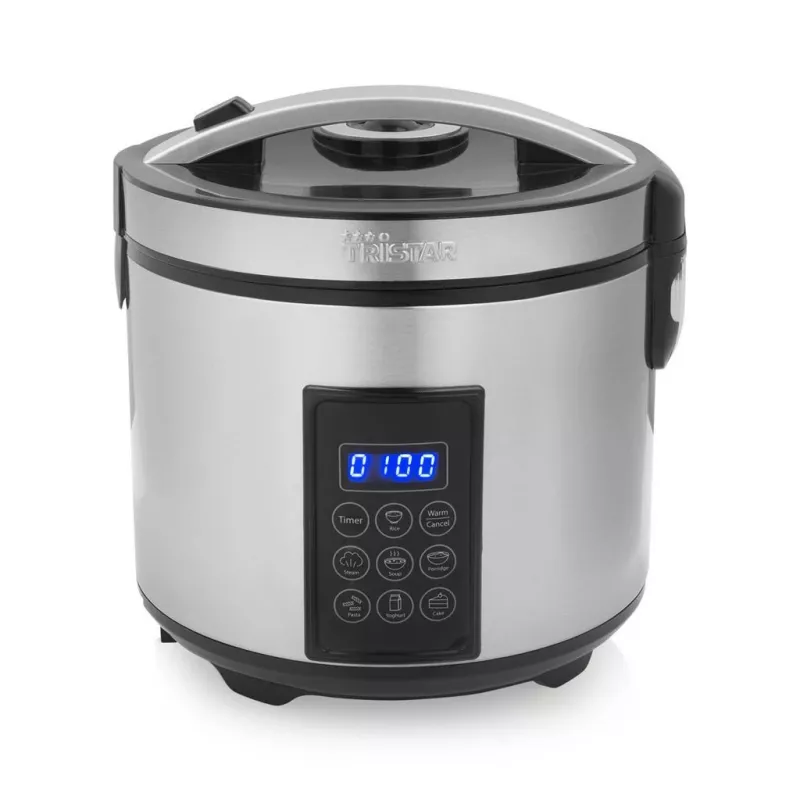 Tristar panela de arroz e vapor digital | RK-6138 | 900 W | 2,2 L | 7 programas | cinzento