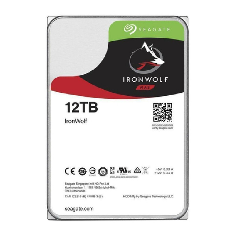 Bundle SEAGATE NAS HDD 2x12TB IronWolf 7200rpm 6Gb/s SATA 256MB Cache 3,5 polegadas 24x7 CMR para NAS e sistemas RAID Rackmount Preto