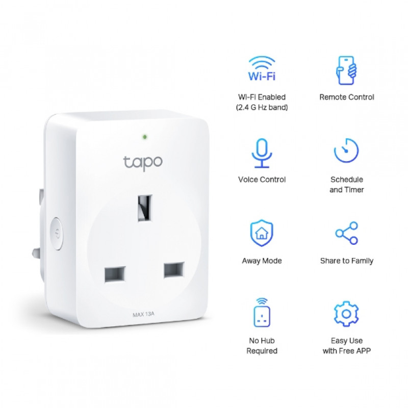 Tomada inteligente Wi-Fi SMART HOME/TAPO P100 (1-PACK) TP-LINK