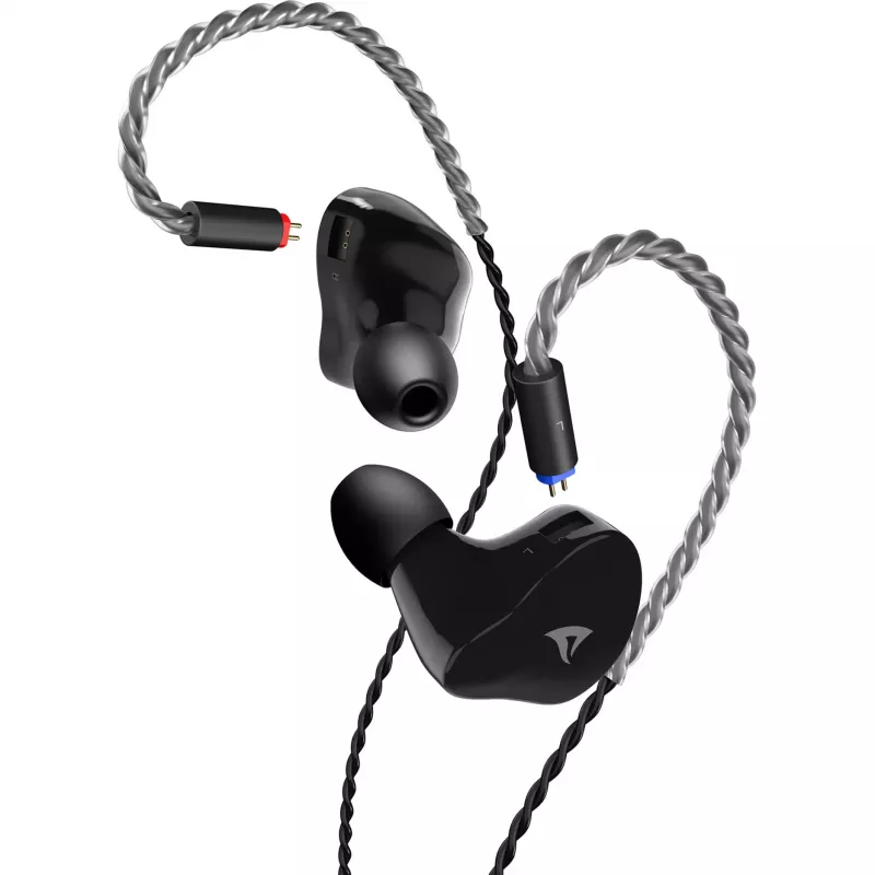 Sharkoon Stealthbite IEM Headset gaming in-ear com microfone de arco removível, USB-C/USB-A/3,5 mm, preto
