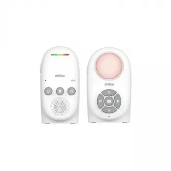 Chillax CB210 Intercomunicador digital DECT para bebé com função intercomunicador, sensor de temperatura e luz noturna, branco