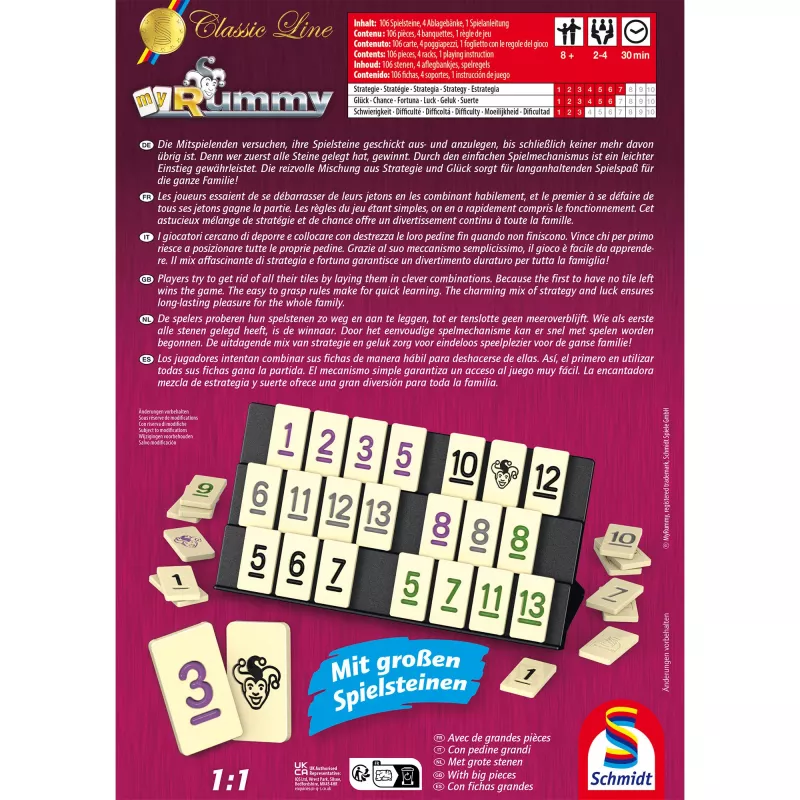 Schmidt Spiele Classic Line MyRummy em lata metálica
