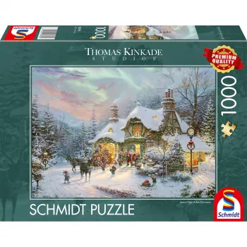 Schmidt Spiele Thomas Kinkade Studios: Santa's Night Before Christmas Puzzle 1000 peças