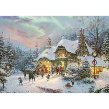 Schmidt Spiele Thomas Kinkade Studios: Santa's Night Before Christmas Puzzle 1000 peças