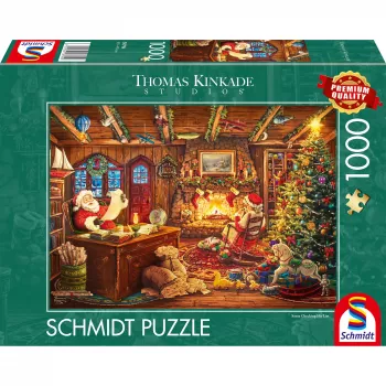 Schmidt Spiele Thomas Kinkade Studios: Santa Checks the Wishlist Puzzle 1000 peças