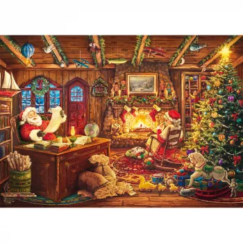 Schmidt Spiele Thomas Kinkade Studios: Santa Checks the Wishlist Puzzle 1000 peças