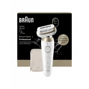 Depiladora Braun Silk-épil 9 Flex SES9-011 3D, molhado e seco, branco/dourado
