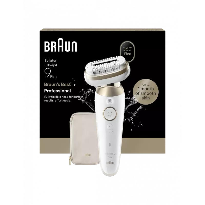 Depiladora Braun Silk-épil 9 Flex SES9-011 3D, molhado e seco, branco/dourado