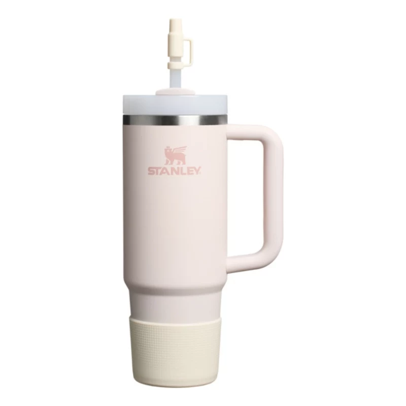 Conjunto STANLEY de 2 capas de proteção e tampas para palhinha para copo térmico 0,89L/0,59L The Quencher Boot + Straw Topper em creme