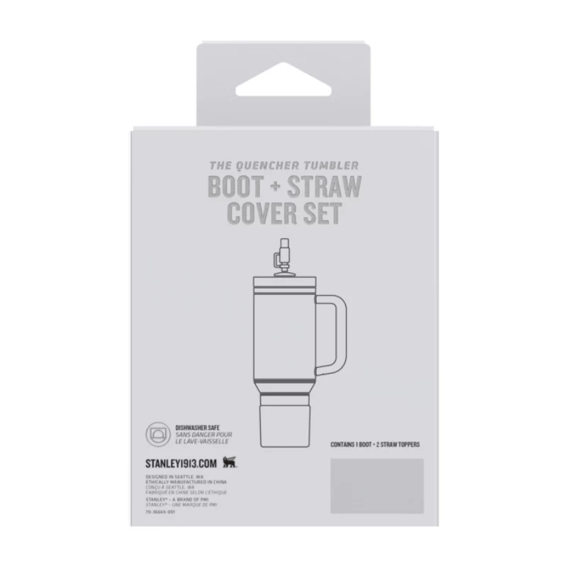 Conjunto STANLEY de 2 capas de proteção e tampas para palhinha para copo térmico 0,89L/0,59L The Quencher Boot + Straw Topper em creme