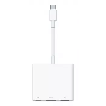 Adaptador Apple MW5M3ZM/A Digital AV Multiport - USB-C para HDMI, USB-A, USB-C PD - 4K 60Hz - prateado