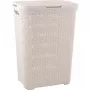 Cesto de roupa Curver Style 60L com efeito rattan em branco