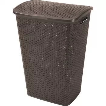 Caixa de roupa CURVER My Style 55L, castanho-escuro, efeito rattan, 43x33x60cm