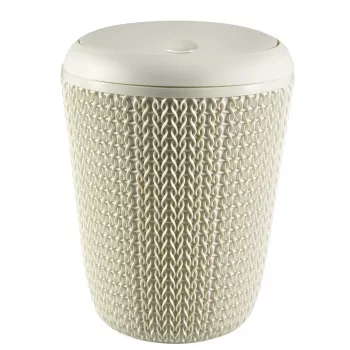 Balde de lixo redondo para casa de banho CURVER Knit 7L em branco