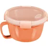 Recipiente redondo para alimentos CURVER Smart To Go Mix Noodles 0,9L transparente com detalhes verdes, sem BPA, à prova de fugas, adequado para micro-ondas e máquina de lavar louça